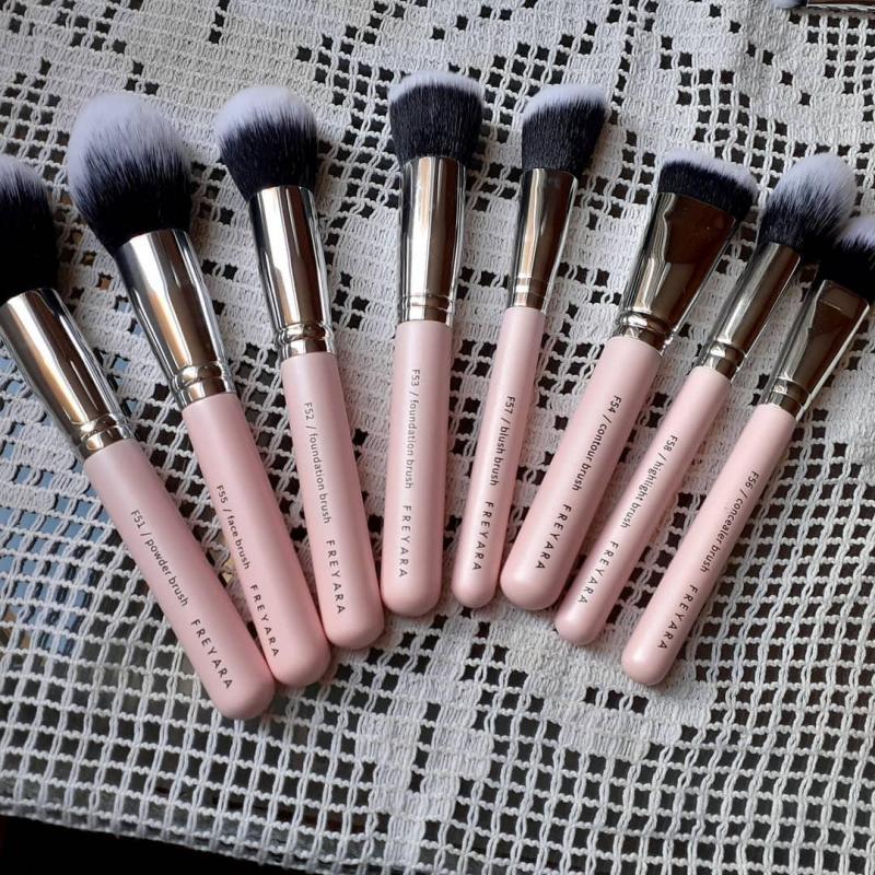 FREYARA Pincéis Maquiagem Profissional Kit 25pcs, Rosa Brilhante