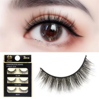 3D Falsche Wimpern, 3 Paar, #132 9mm-11mm