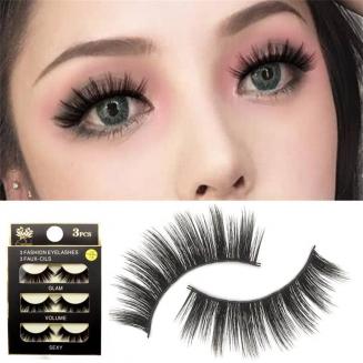 رموش صناعية ثلاثية الأبعاد ، 3 أزواج ، #16 10 ملم -14 ملم