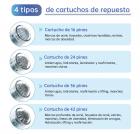 Pluma de microagujas profesional Dr. Pen Ultima M8, recargable por USB, paquete de 8 cartuchos de repuesto (2 unidades de 16, 24, 36 y 42 pines)