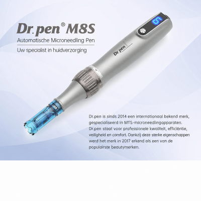 Dermapen, Professionele Microneedling Dermapen Dr. Pen Ultima M8s, USB Oplaadbaar, 5 stuks 12pin Cartridges Pack