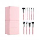 ชุดแปรงแต่งหน้ามืออาชีพ 10 ชิ้น พร้อมที่ใส่แม่เหล็ก สีชมพู