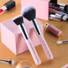 FREYARA Brochas de Maquillaje Profesional Set 10pcs Rosa con Soporte Rosa
