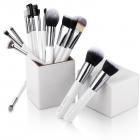 ชุดแปรงแต่งหน้ามืออาชีพ 15 ชิ้น พร้อมที่ใส่แม่เหล็ก สีขาว