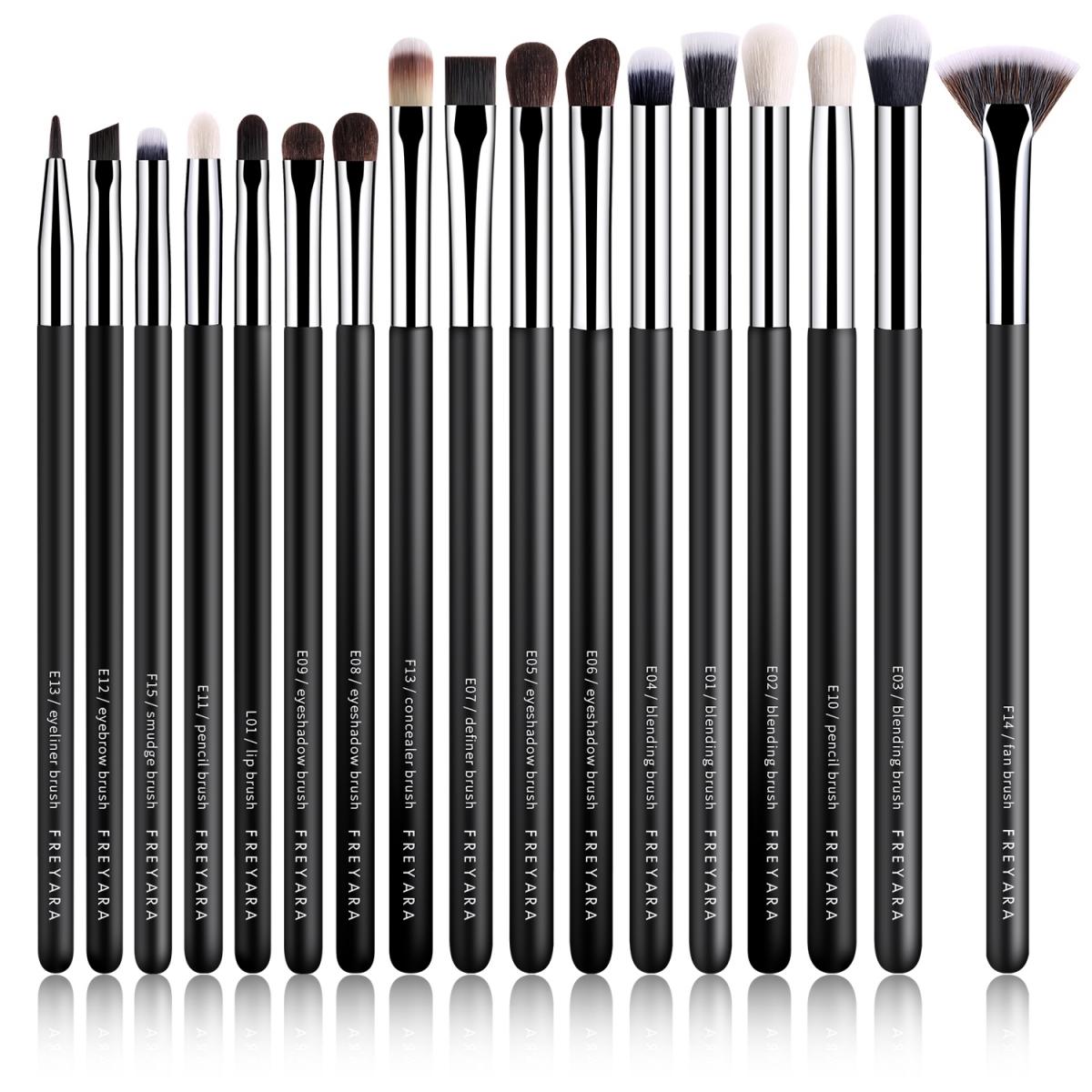 Freyara Eyeshadow Brushes 17pcs Set Classic Black
