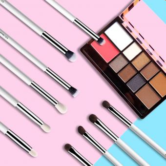 Kuas Celak Mata Makeup Set 17pcs Putih Klasik