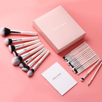 FREYARA Brochas Maquillaje Profesional Set 25pcs, Brillante Rosa