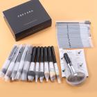 FREYARA Brochas Maquillaje Profesional Set 30pcs, Negro