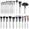 FREYARA Brochas Maquillaje Profesional Set 30pcs, Blanco