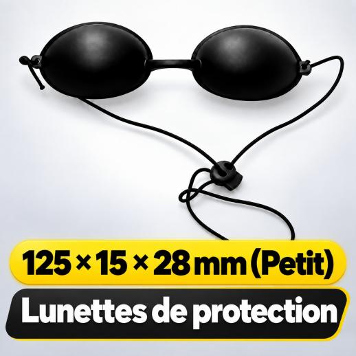Lunettes de protection pour les yeux rouges et bleues 125 x 15 x 28 mm (petite taille), masque pour les yeux en silicone pour spa de beauté, lunettes de protection pour les yeux avec lumière LED IPL