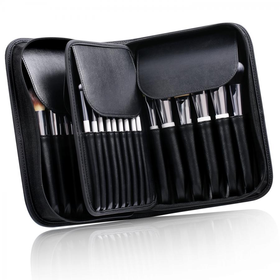 FREYARA Professional Makeup Brushes 15pcs Set with Magnetic Holder, White