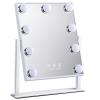 Espejo de Maquillaje de Hollywood con 9 Bombillas LED, 3 Modos de Luz, Toque Inteligente, Brillo Ajustable, 360° Rotación, USB Recargable