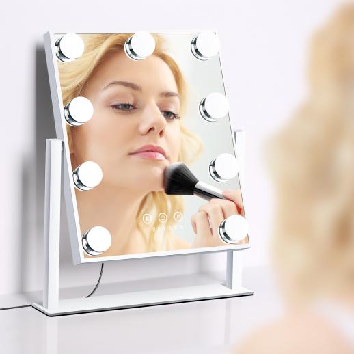 FREYARA LED Miroir Maquillage pour Coiffeuse Rond 50cm Grand, Toucher  Intelligent, 3 mode d'éclairage, Luminosité Réglable, 360° Rotation, EU  Plug, Blanc