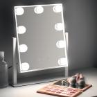 Hollywood Makeup Vanity Mirror with 9 LED Bulbs, 3 Light Mode, Smart Touch, Adjustable Brightness, 360° Rotation, USB Rechargeable