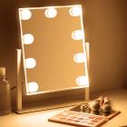 Hollywood Makeup Vanity Mirror with 9 LED Bulbs, 3 Light Mode, Smart Touch, Adjustable Brightness, 360° Rotation, USB Rechargeable