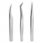 Pince à épiler pour extensions de cils, acier inoxydable de précision professionnelle, 3 en 1 avec boîte