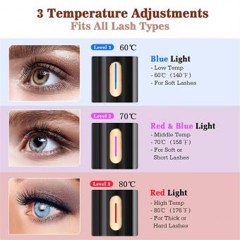 Recourbe Cils Chauffant, USB efficace Recourbe-Cils Électrique avec 3 Modes de Température, Chauffage Rapide, idéal pour les vrais et faux cils