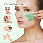 Gua Sha Stone (verde), herramienta de masaje de cuarzo, herramienta facial para raspado y terapia de acupuntura SPA