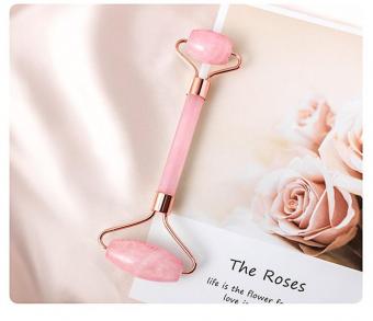 Rodillo facial de jade natural, rosa