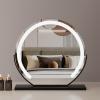 Round Makeup Vanity Mirror 24"/60cm Large for Dressing Table, 360° Rotating, Smart Touch, Adjustable Brightness, Plug in to use , Black