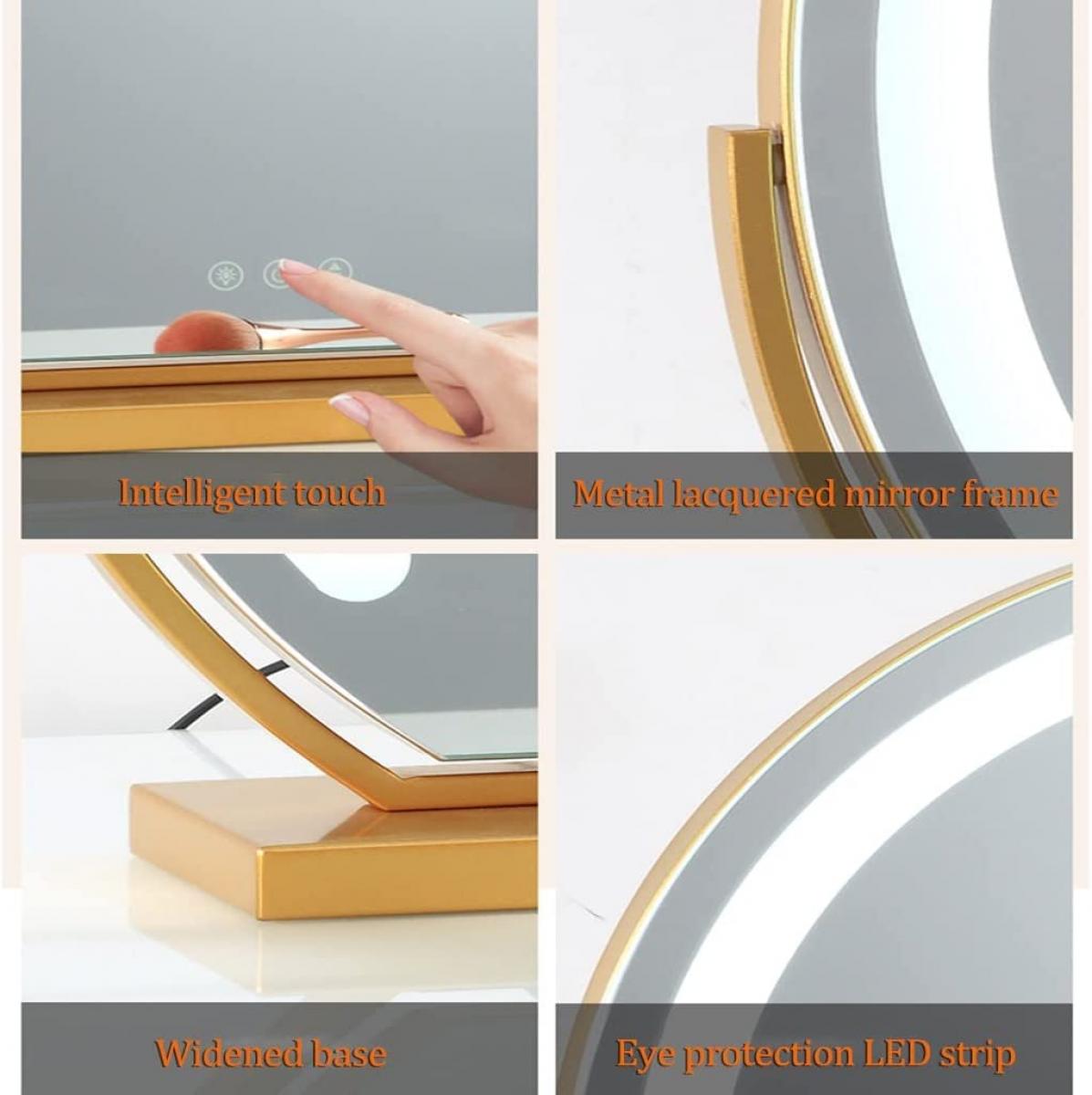 FREYARA Round Makeup Vanity Mirror 24"/60cm Large for Dressing Table