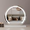 Round Makeup Vanity Mirror 24"/60cm Large for Dressing Table, 360° Rotating, Smart Touch, Adjustable Brightness, Plug in to use , White