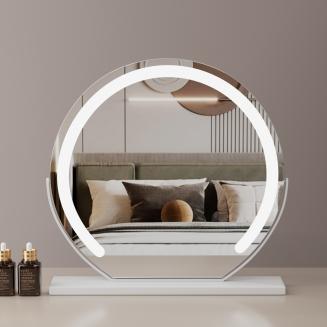 Round Makeup Vanity Mirror 24"/60cm Large for Dressing Table, 360° Rotating, Smart Touch, Adjustable Brightness, Plug in to use , White Round Makeup Vanity Mirror 24"/60cm Large for Dressing Table, 360° Rotating, Smart Touch, Adjustable Brightness, Plug in to use , White