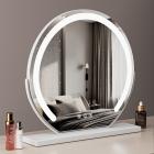 Round Makeup Vanity Mirror 24"/60cm Large for Dressing Table, 360° Rotating, Smart Touch, Adjustable Brightness, Plug in to use , White