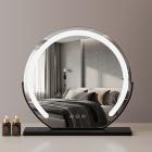 Miroir de Courtoisie, Miroir Maquillage avec 3 Couleurs Mode, 60cm Miroir de Coiffeuse, Rotatif 360°, Luminosité Réglable, EU Plug