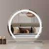 Round Makeup Vanity Mirror 24"/60cm Large for Dressing Table, 360° Rotating, Smart Touch, Adjustable Brightness, Plug in to use, Silver