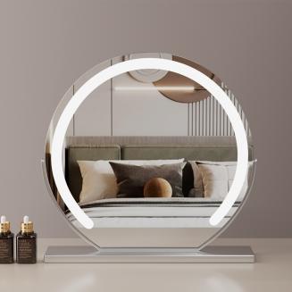 Round Makeup Vanity Mirror 24"/60cm Large for Dressing Table, 360° Rotating, Smart Touch, Adjustable Brightness, Plug in to use, Silver Round Makeup Vanity Mirror 24"/60cm Large for Dressing Table, 360° Rotating, Smart Touch, Adjustable Brightness, Plug in to use, Silver