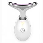 EMS Neck Massager Electric Heated, for Vibration Wrinkles Lifting Tightening, 7 Color Mode, USB Rechargeable