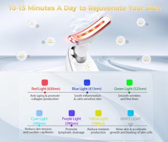 EMS Nacken Massagegerät, Elektrisch Beheizt, für Vibrationsfalten, Straffung, 7 Farben Modus, USB Wiederaufladbar EMS Nacken Massagegerät, Elektrisch Beheizt, für Vibrationsfalten, Straffung, 7 Farben Modus, USB Wiederaufladbar