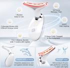 EMS Neck Massager Electric Heated, for Vibration Wrinkles Lifting Tightening, 7 Color Mode, USB Rechargeable