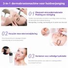 Professioneel 3-in-1 Diamond Microdermabrasieapparaat voor Gezichtspeeling – voor Huidlifting, Huidverstrakking en Rimpelvermindering, met Netvoeding