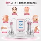 3in1 80K Radiofrequentie-Cavitatieapparaat – Ultrasoon Afslanksysteem en Lichaamsmassageapparaat voor Vetverbranding en Cellulite