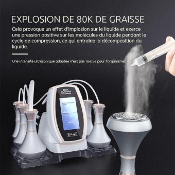 Machine de Cavitation par radiofréquence 5 en 1, 80K Ultrasons Appareil de Cavitation, Masseur Corporel Pour Brûler les Graisses et la Cellulite