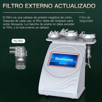 FREYARA Máquina de cavitación 80K 5 en 1 profesional con RF multipolar y masaje por vacío