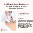 6in1 80K Radiofrequenz Kavitationsgerät, mit Lipolaser-Pads, Ultraschall Körperschlankheits System, Fettverbrennung Cellulite Körpermassagegerät
