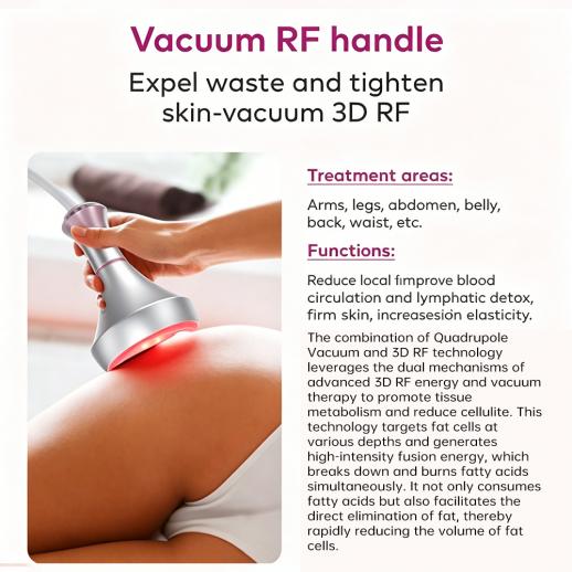 6in1 80K Radiofrequency Cavitation Machine, with Lipolaser Pads, Ultrasonic Body Slimming System, Fat Burning Cellulite Body Massager
