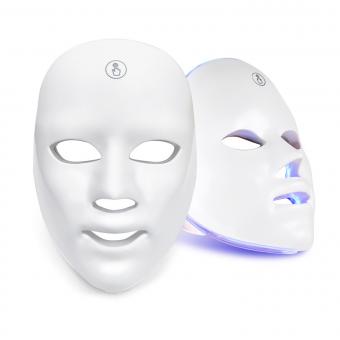 Lichttherapie LED-gezichtsmasker 7-kleuren lichtbehandeling, 90 LED-kralen, USB-oplaadbaar
