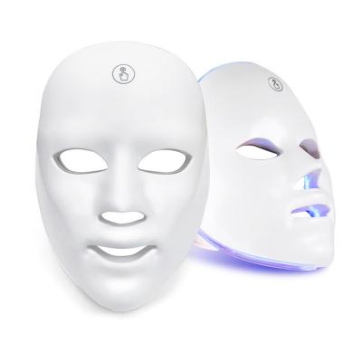 Lichttherapie-LED-Gesichtsmaske, 7-Farben-Lichtbehandlung, 90 LED-Perlen, wiederaufladbar über USB