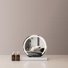 12"/30cm Large Round Vanity Mirror for Dressing Table Bedroom, Rotatable, 3 Light Mode, LED Strip Dimmable Brightness, Plug in to Use, White Stand