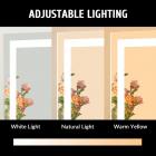 50*70cm Large Arched Vanity Mirror with LED Strip, 360 Rotation, 3 Light Mode Touch, Dimmable Brightness, Plug in to use, Golden Stand