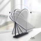 50*70cm Large Arched Vanity Mirror with LED Strip, 360 Rotation, 3 Light Mode Touch, Dimmable Brightness, Plug in to use, Golden Stand