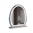 50*58cm 大型オーバルバニティミラー、LEDストリップ付き、360度回転、3つのライトモードタッチ、調光可能な明るさ、プラグイン使用、ホワイトスタンド