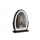 30*40cm 大型オーバルバニティミラー、LEDストリップ付き、360度回転、3つのライトモードタッチ、調光可能な明るさ、プラグイン使用、ブラックスタンド