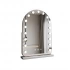 40*55cm 大型アーチ型化粧鏡、17個のLED電球付き、360度回転、3つのライトモードタッチ、調光可能な明るさ、差し込んで使用する、ホワイトスタンド