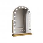 40*55cm 大型アーチ型化粧鏡、17個のLED電球、360度回転、3つのライトモードタッチ、調光可能な明るさ、プラグイン使用、ゴールドスタンド