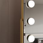 40*55cm Large Arched Vanity Mirror with 17 LED Bulbs, 360 Rotation, 3 Light Mode Touch, Dimmable Brightness, Plug in to use, Black Stand